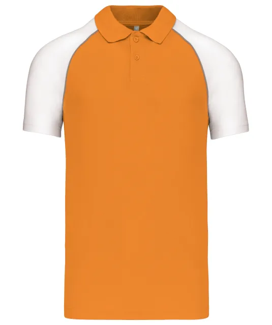 K226 - Baseballpolo Orange / White