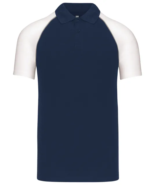 K226 - Baseballpolo Navy / White