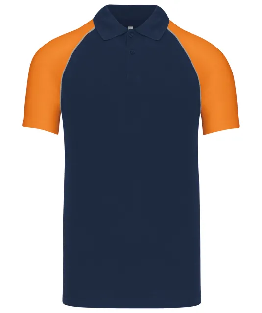 K226 - Baseballpolo Navy / Orange