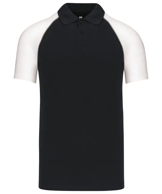 K226 - Baseballpolo Black / White