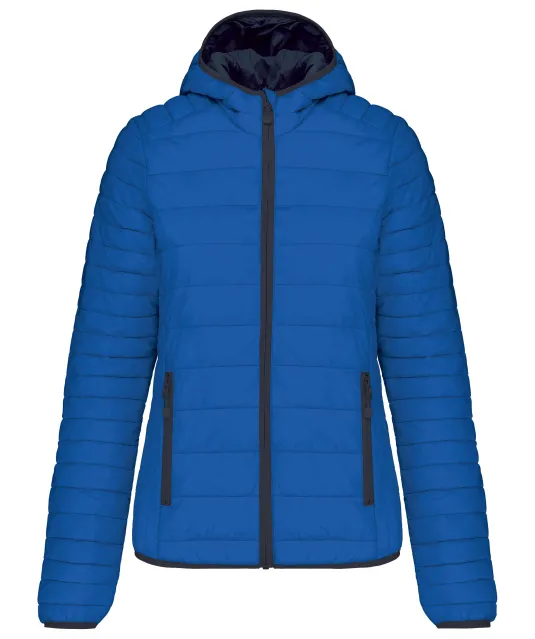 K6111 - Ladies' lightweight hooded padded jacket Light Royal Blue
