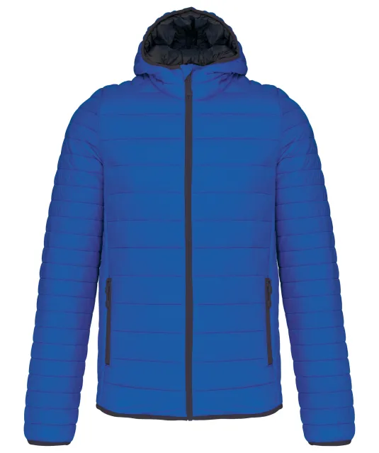 K6110 - Men's lightweight hooded padded jacket Light Royal Blue