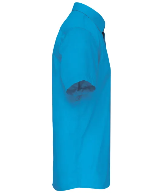 K551 - Overhemd in onderhoudsvriendelijk polykatoen-popeline korte mouwen heren Bright Turquoise