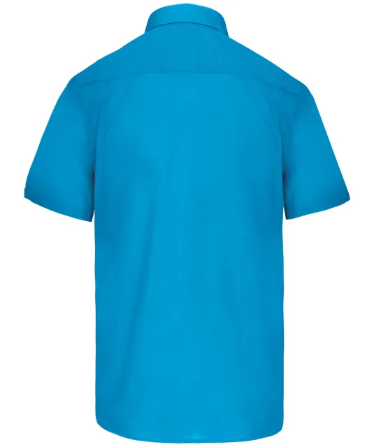 K551 - Overhemd in onderhoudsvriendelijk polykatoen-popeline korte mouwen heren Bright Turquoise