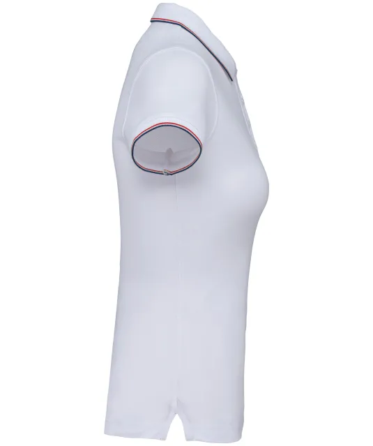 K251 - Damespolo korte mouwen White / Navy / Red