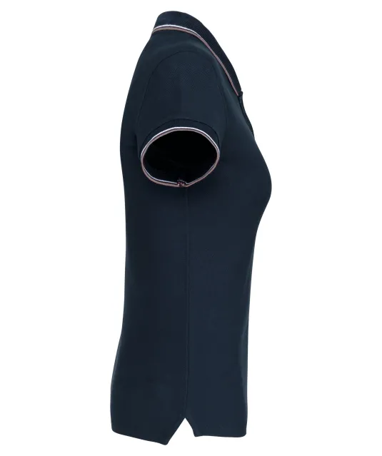 K251 - Damespolo korte mouwen Navy / Light Grey / White