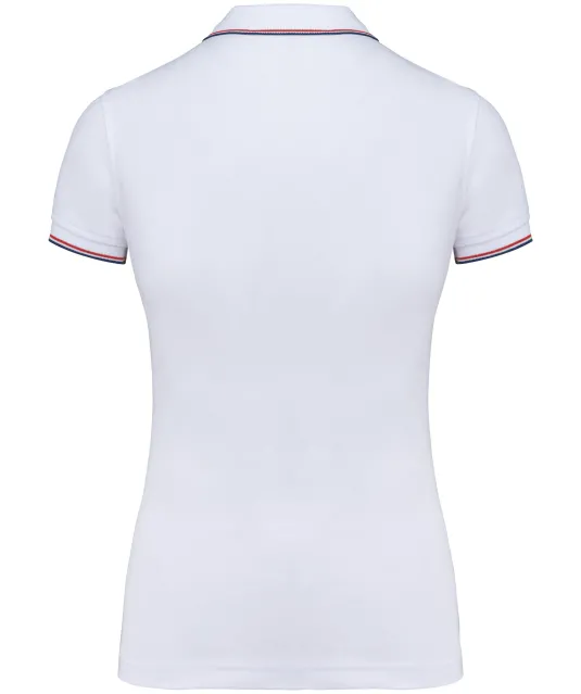 K251 - Damespolo korte mouwen White / Navy / Red