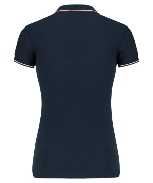 K251 - Damespolo korte mouwen Navy / Wine / White