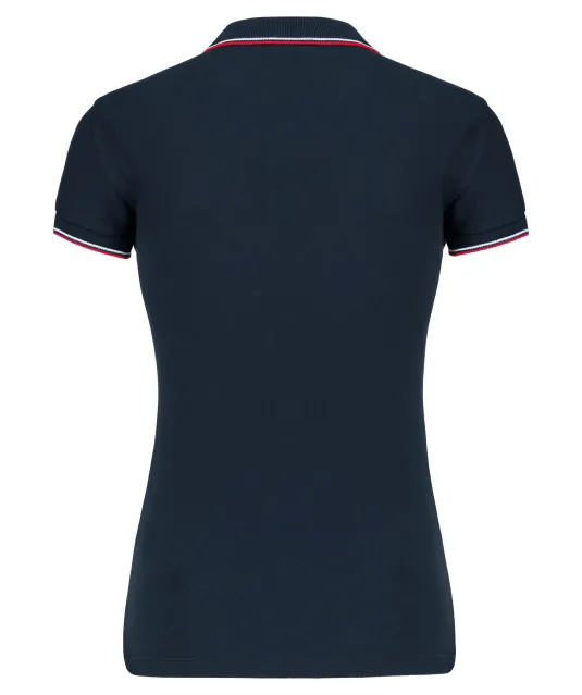 K251 - Damespolo korte mouwen Navy / Red / White