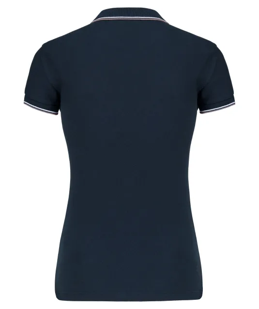 K251 - Damespolo korte mouwen Navy / Light Grey / White