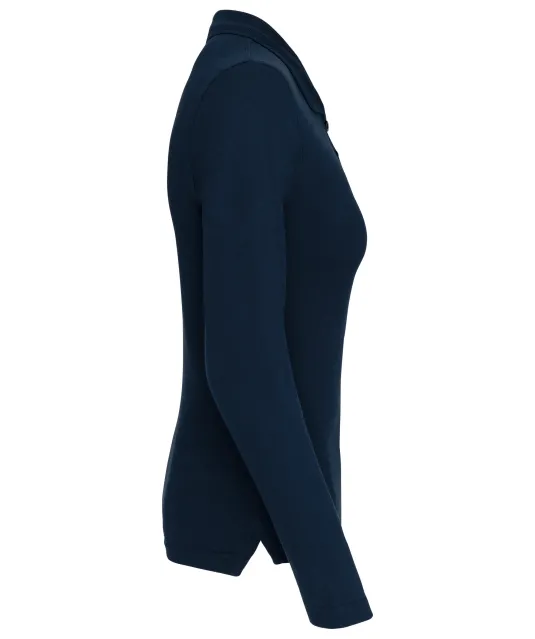 K257 - Piqué-damespolo lange mouwen Navy