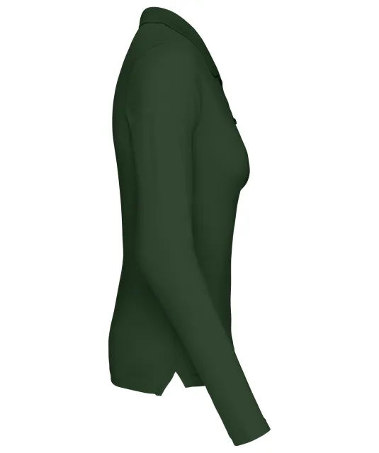 K257 - Piqué-damespolo lange mouwen Forest Green