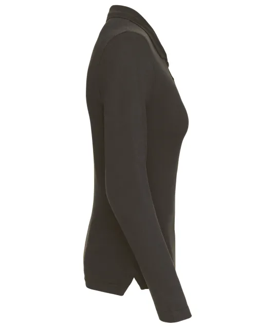 K257 - Piqué-damespolo lange mouwen Dark Grey