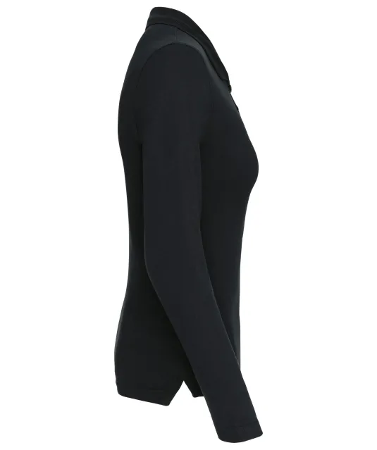 K257 - Piqué-damespolo lange mouwen Black
