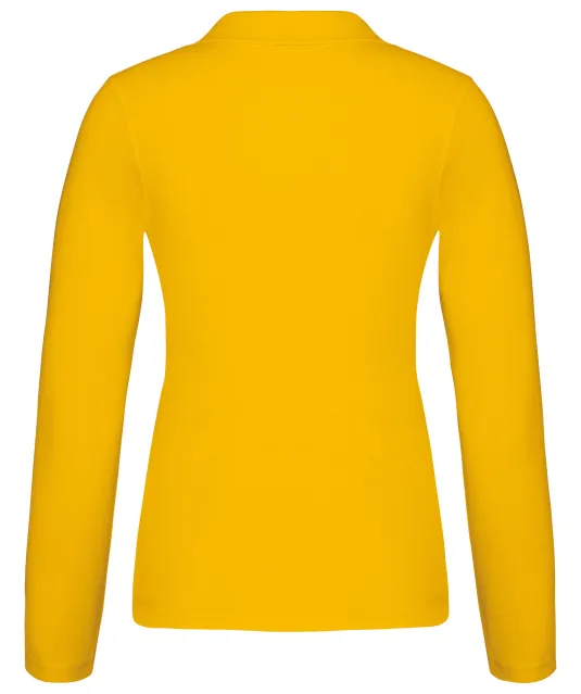 K257 - Piqué-damespolo lange mouwen Yellow