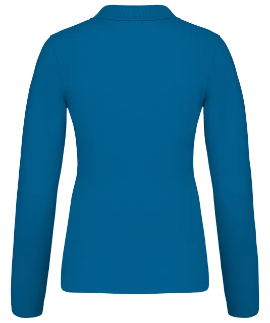 K257 - Piqué-damespolo lange mouwen Tropical Blue