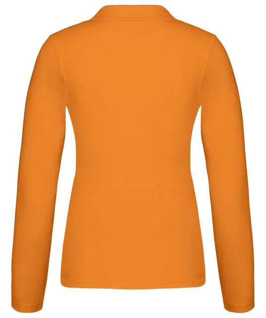 K257 - Piqué-damespolo lange mouwen Orange