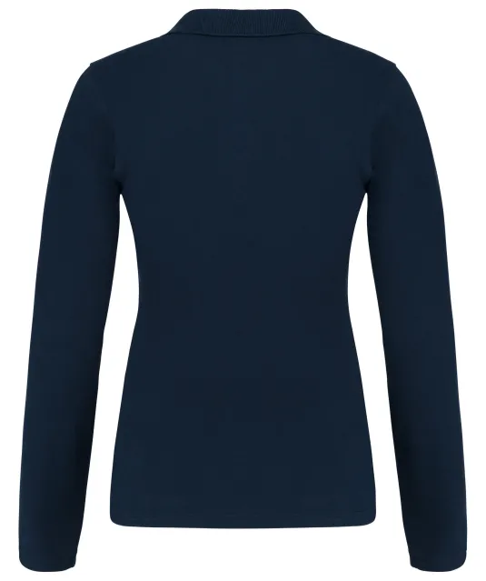 K257 - Piqué-damespolo lange mouwen Navy