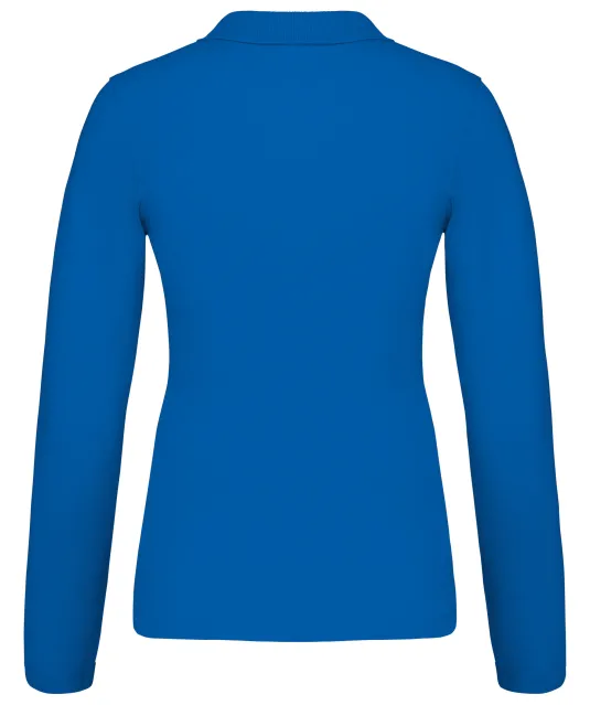 K257 - Piqué-damespolo lange mouwen Light Royal Blue