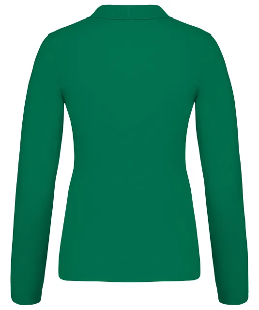 K257 - Piqué-damespolo lange mouwen Kelly Green