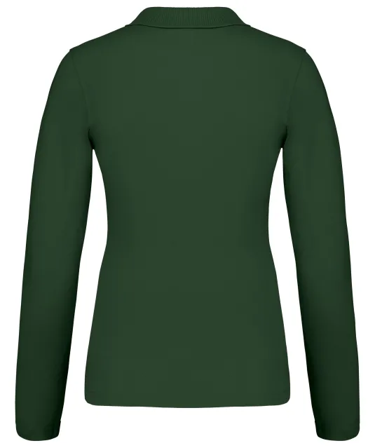 K257 - Piqué-damespolo lange mouwen Forest Green