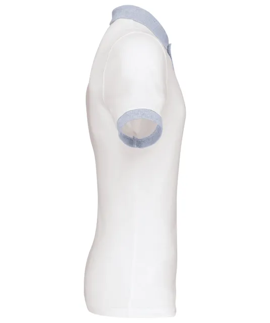 K258 - Piqué-herenpolo tweekleurig White / Oxford Grey