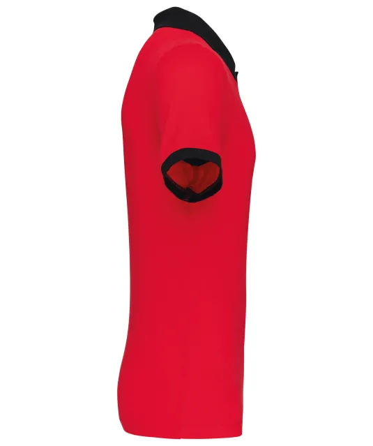 K258 - Piqué-herenpolo tweekleurig Red / Black