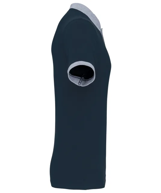 K258 - Piqué-herenpolo tweekleurig Navy / Oxford Grey