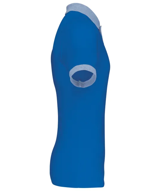 K258 - Piqué-herenpolo tweekleurig Light Royal Blue / Oxford Grey
