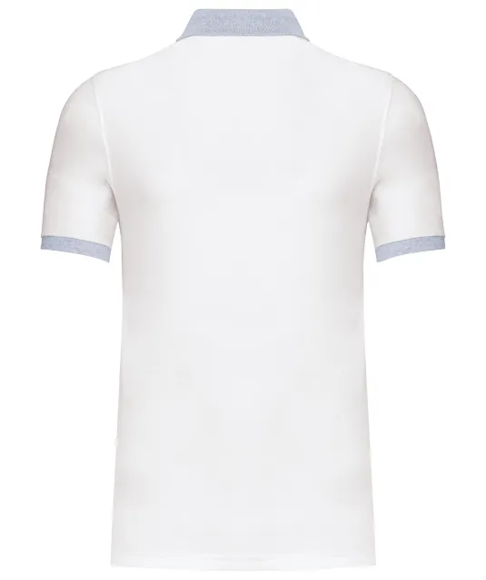 K258 - Piqué-herenpolo tweekleurig White / Oxford Grey
