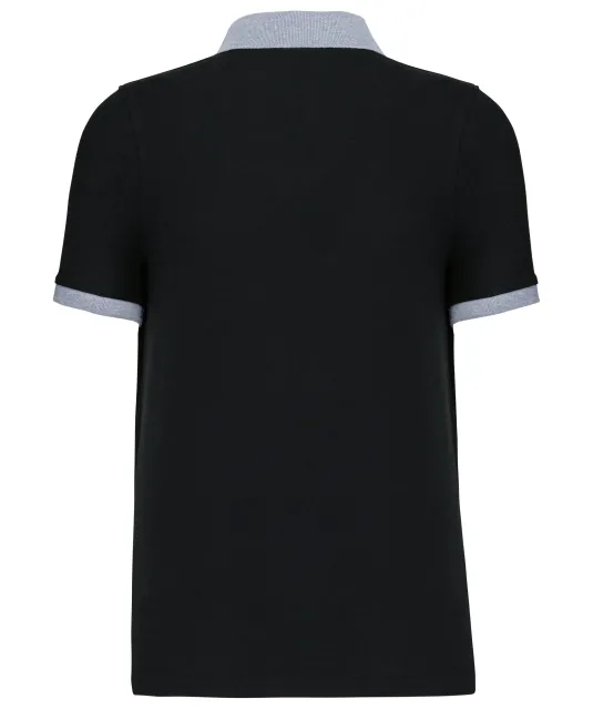 K258 - Piqué-herenpolo tweekleurig Black / Oxford Grey