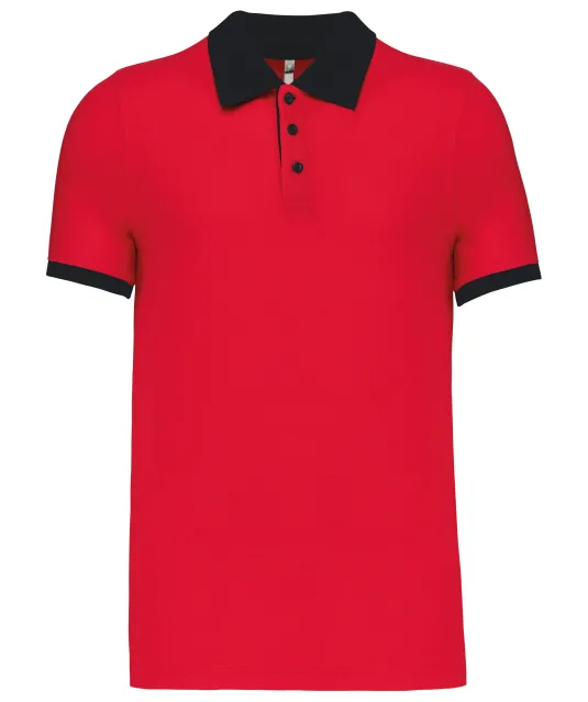 K258 - Piqué-herenpolo tweekleurig Red / Black