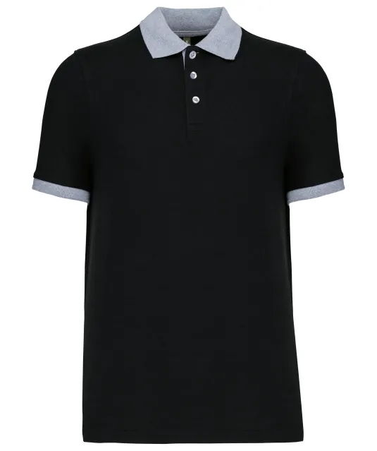 K258 - Piqué-herenpolo tweekleurig Black / Oxford Grey
