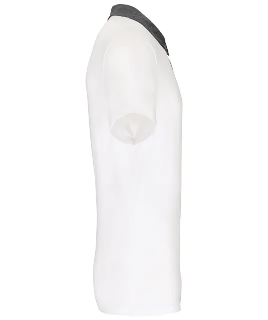 K260 - Tweekleurige herenpolo jersey White / Dark Grey Heather