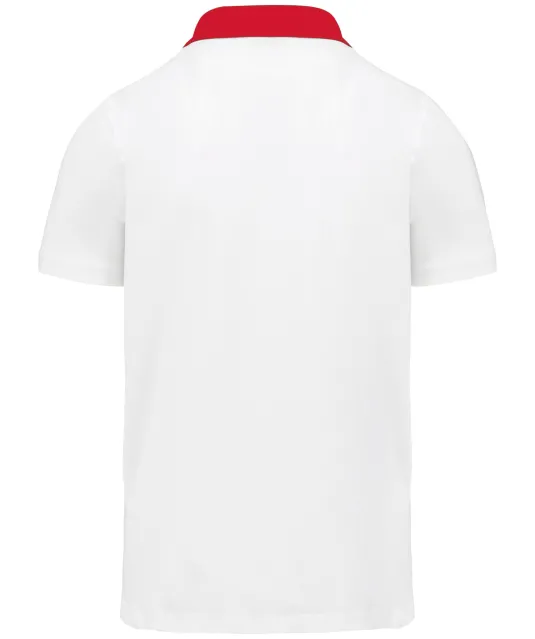 K260 - Tweekleurige herenpolo jersey White / Red