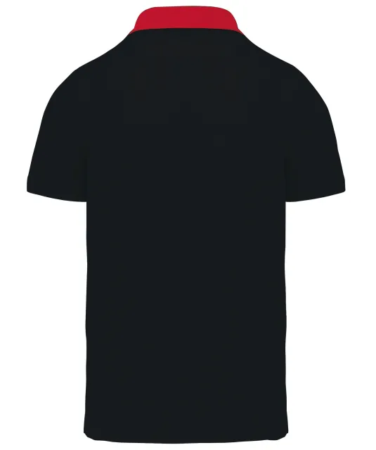 K260 - Tweekleurige herenpolo jersey Black / Red