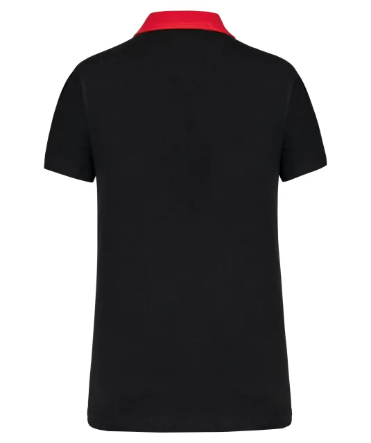 K261 - Tweekleurige damespolo jersey Black / Red