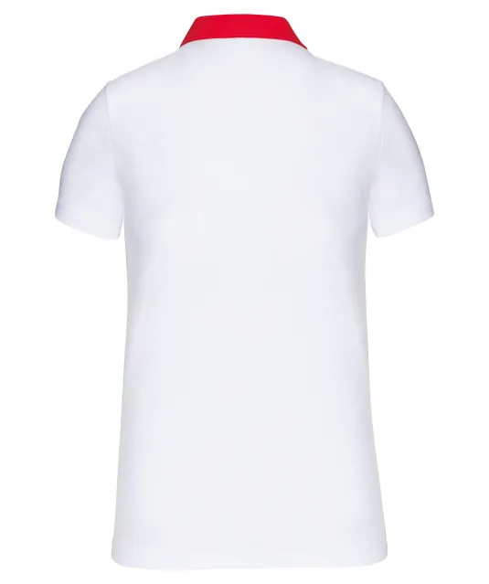 K261 - Tweekleurige damespolo jersey White / Red