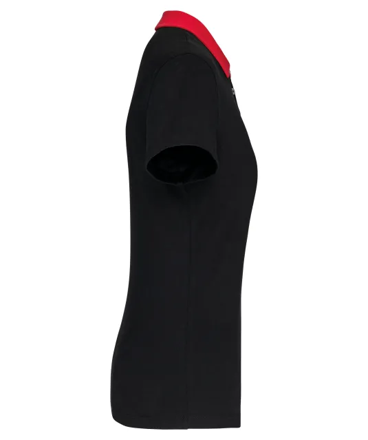 K261 - Tweekleurige damespolo jersey Black / Red