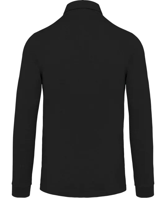 K264 - Herenpolo lange mouwen van jersey Black