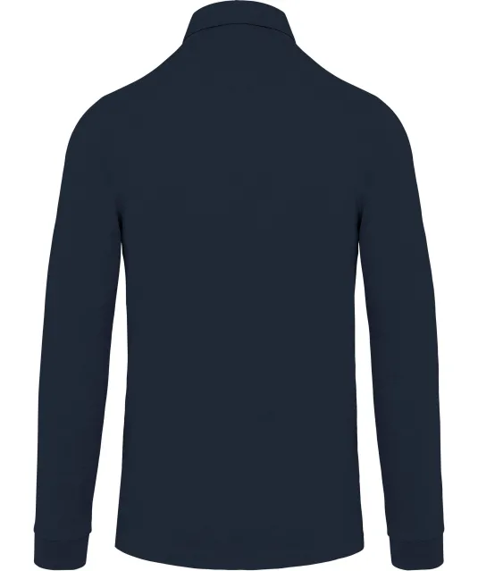K264 - Herenpolo lange mouwen van jersey Navy