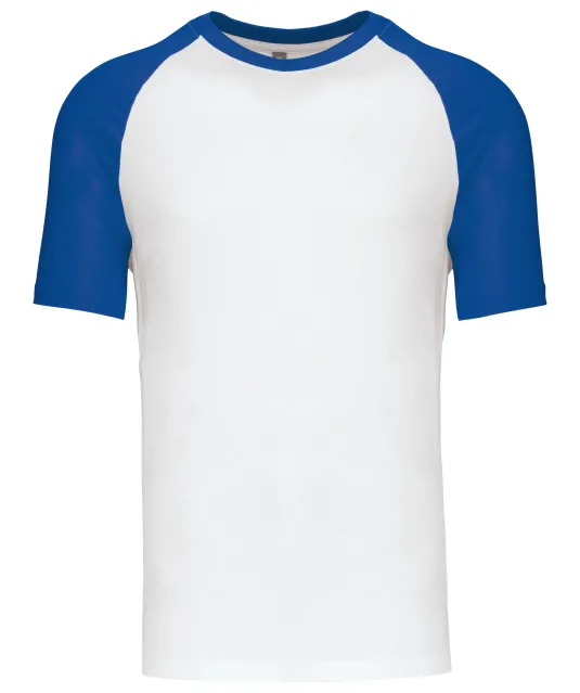 K330 - Baseball - Tweekleurig t-shirt White / Royal Blue