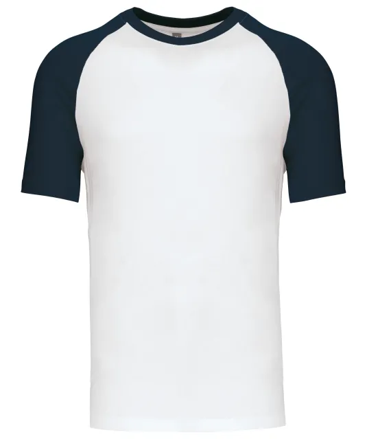 K330 - Baseball - Tweekleurig t-shirt White / Navy