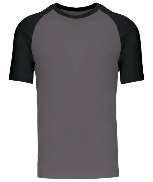 K330 - Baseball - Tweekleurig t-shirt Slate Grey / Black
