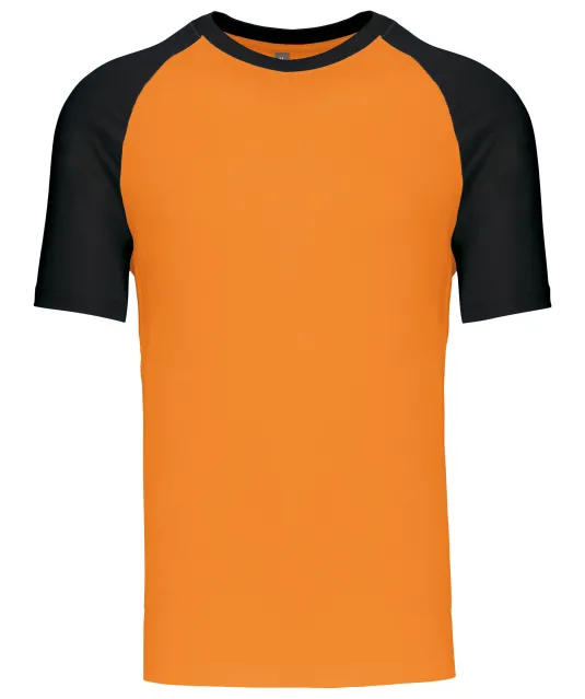 K330 - Baseball - Tweekleurig t-shirt Orange / Black