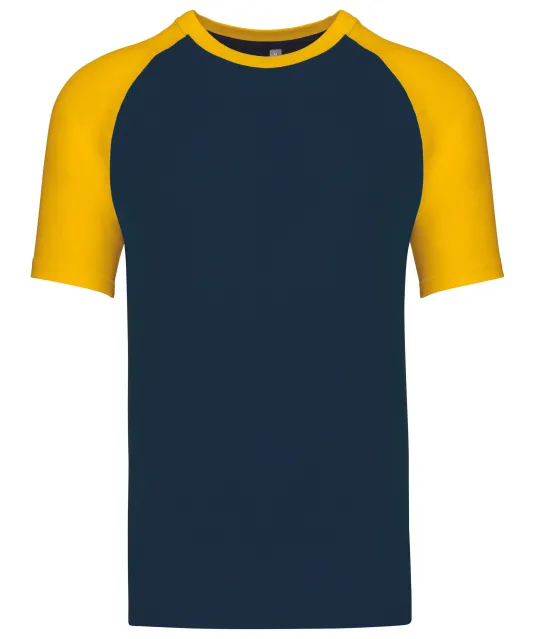 K330 - Baseball - Tweekleurig t-shirt Navy / Yellow