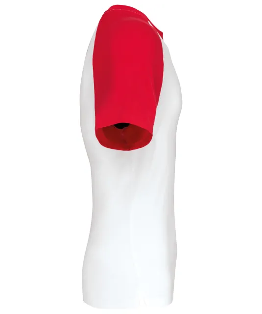 K330 - Baseball - Tweekleurig t-shirt White / Red