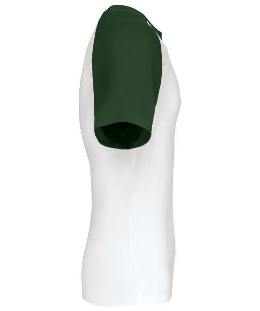 K330 - Baseball - Tweekleurig t-shirt White / Forest Green