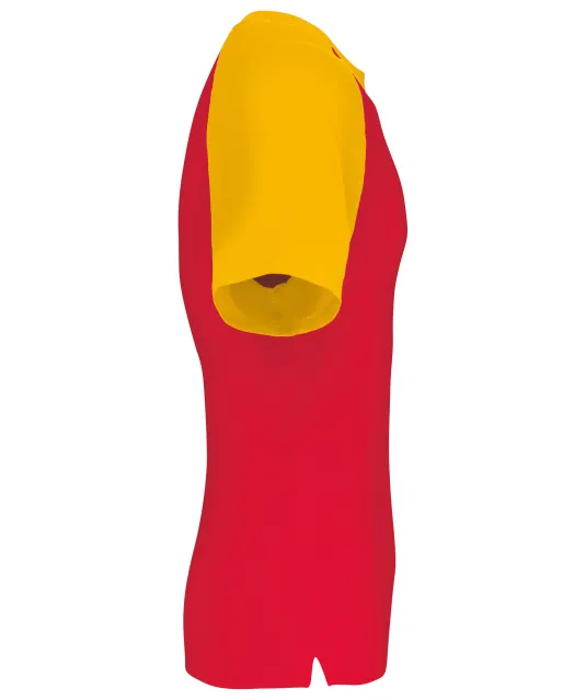 K330 - Baseball - Tweekleurig t-shirt Red / Yellow