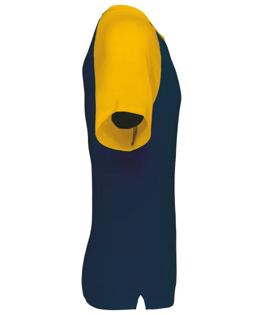 K330 - Baseball - Tweekleurig t-shirt Navy / Yellow